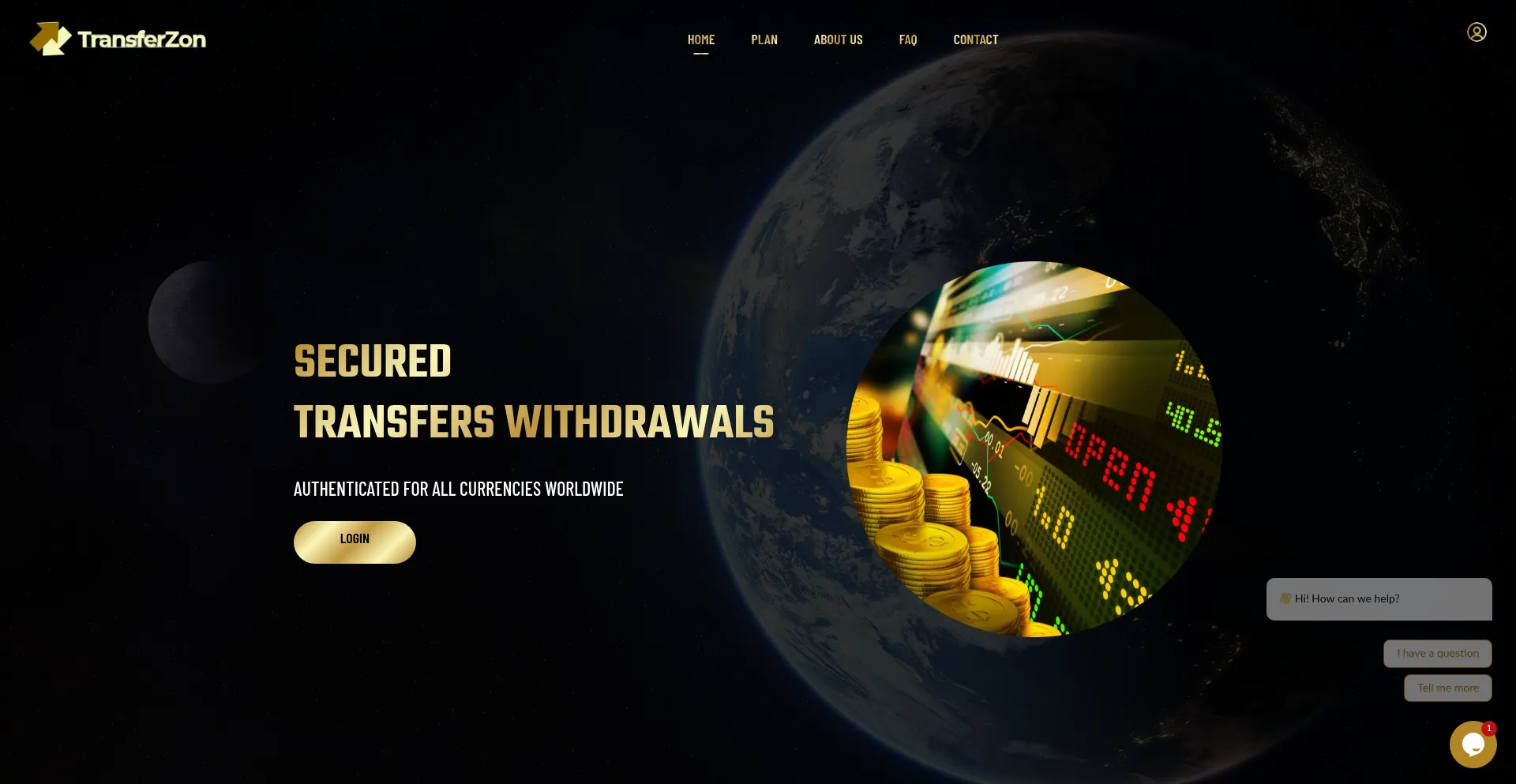 Website screenshot of Transferzon.com