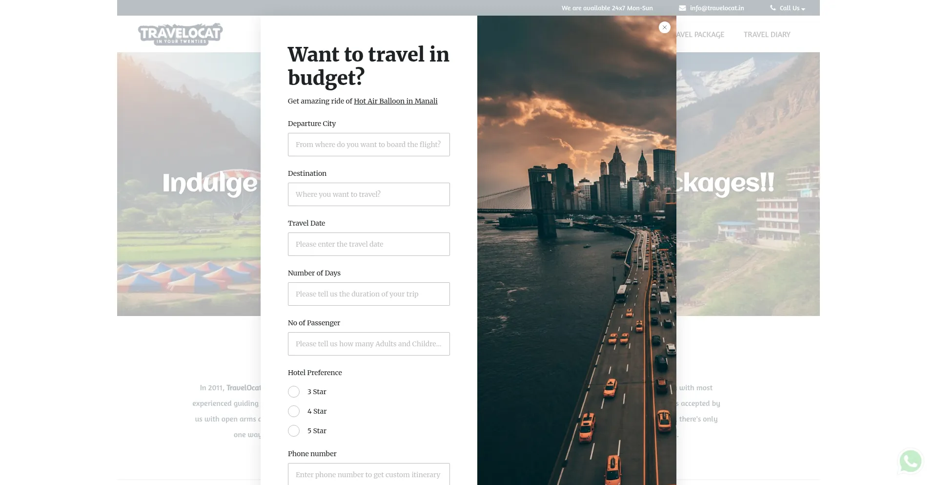 Travelocat.com Screenshot