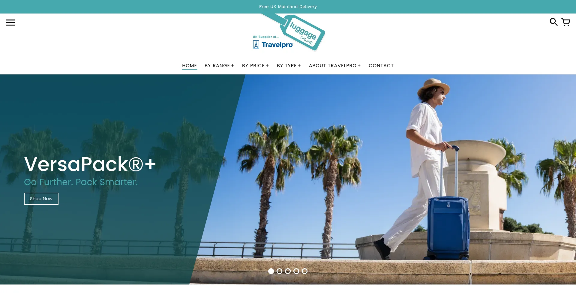 Website screenshot of Travelpro.co.uk