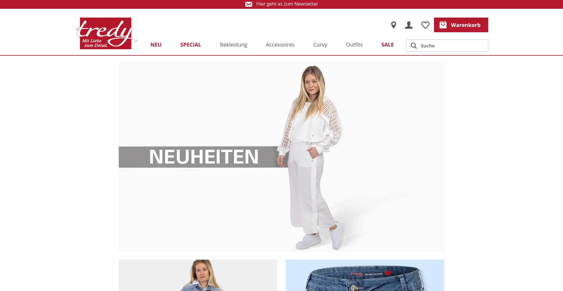 Website screenshot of Tredy-fashion.de