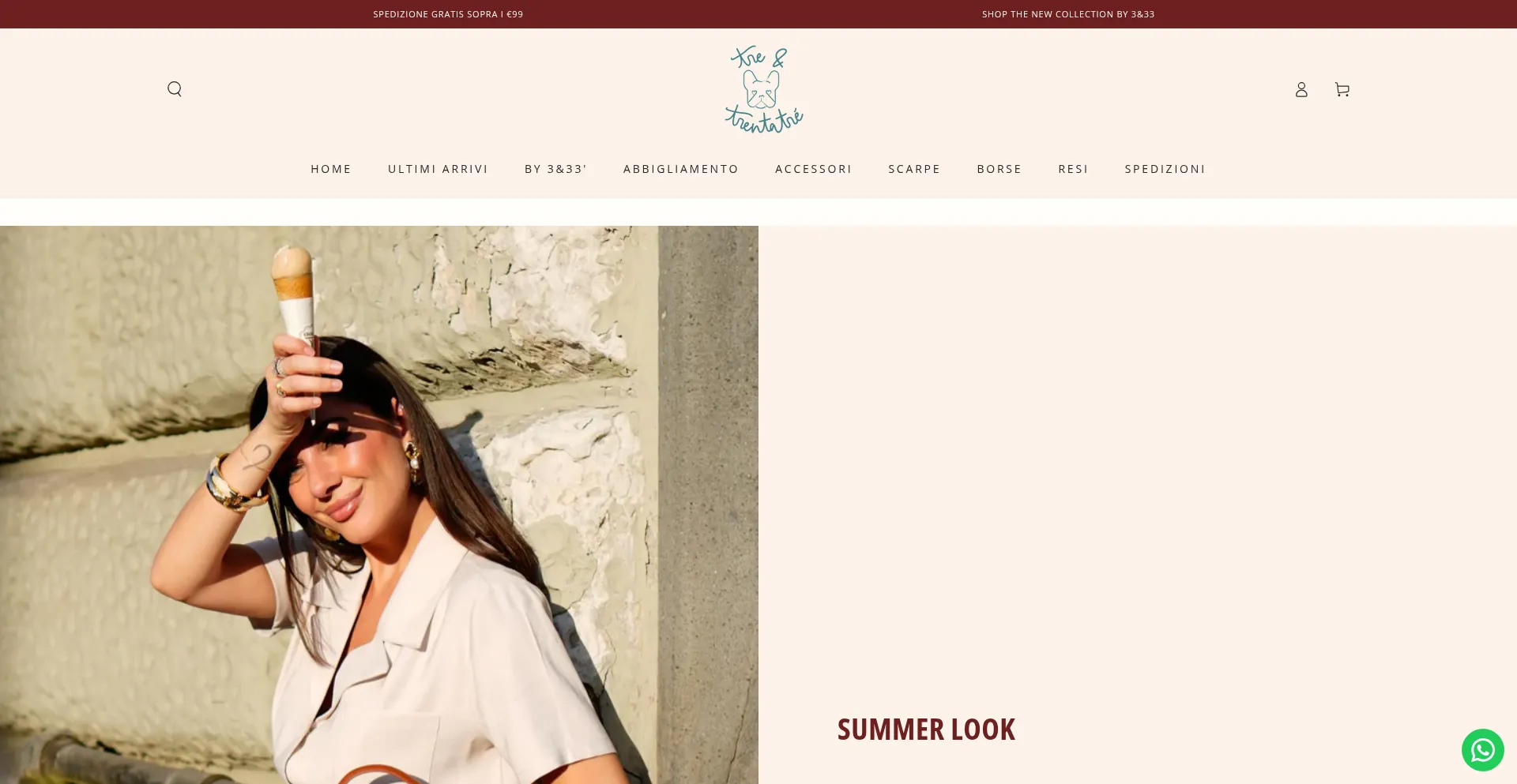 Website screenshot of Treetrentatreshop.it