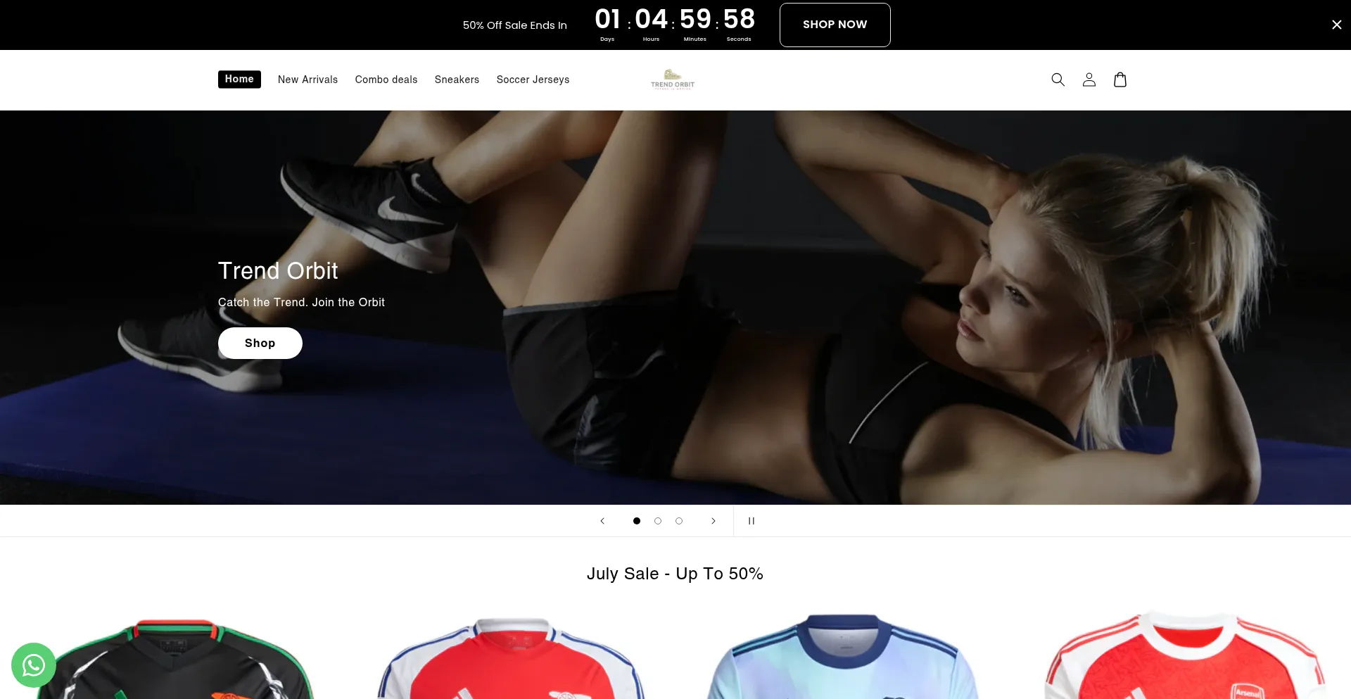 Website screenshot of Trendorbit.co.za