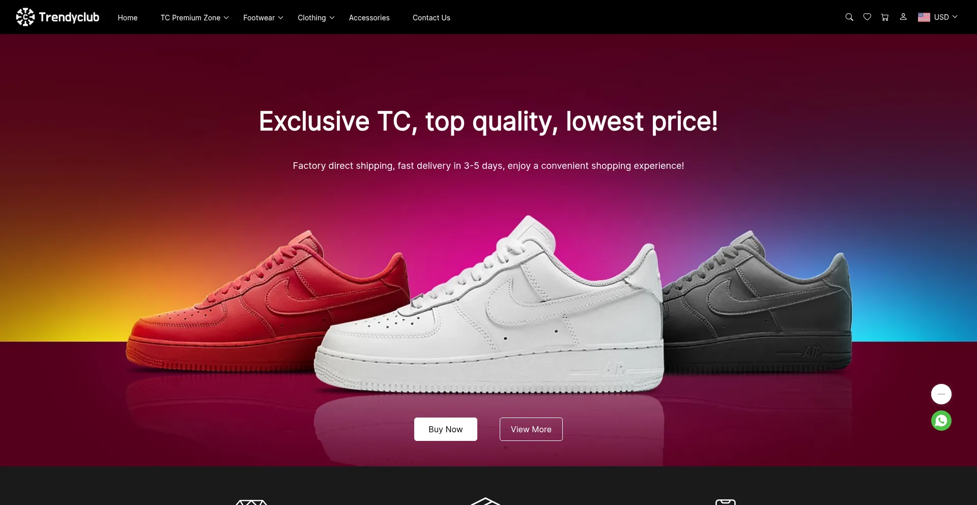 Website screenshot of Trendyclub.pro