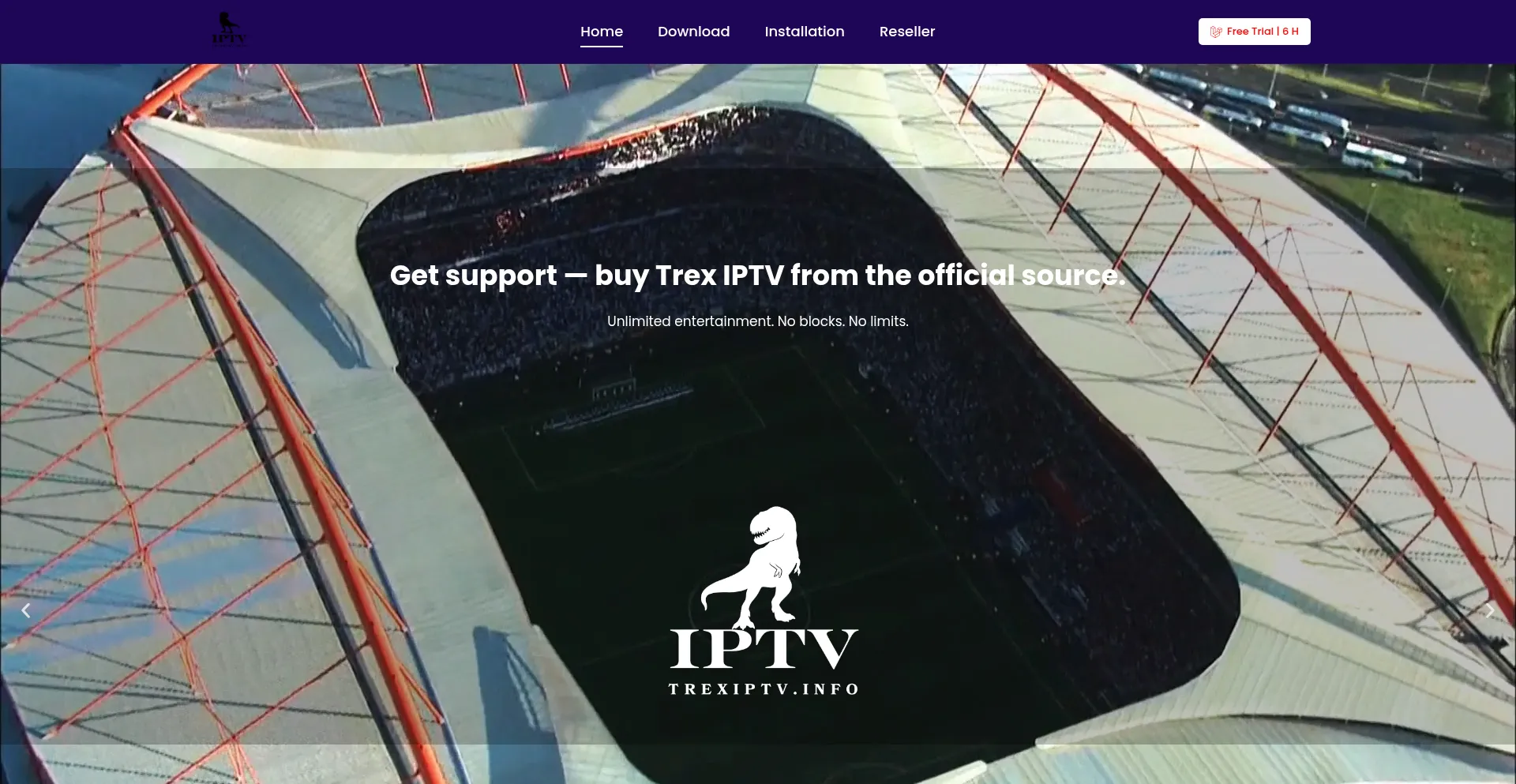 Website screenshot of Trex-iptv.io