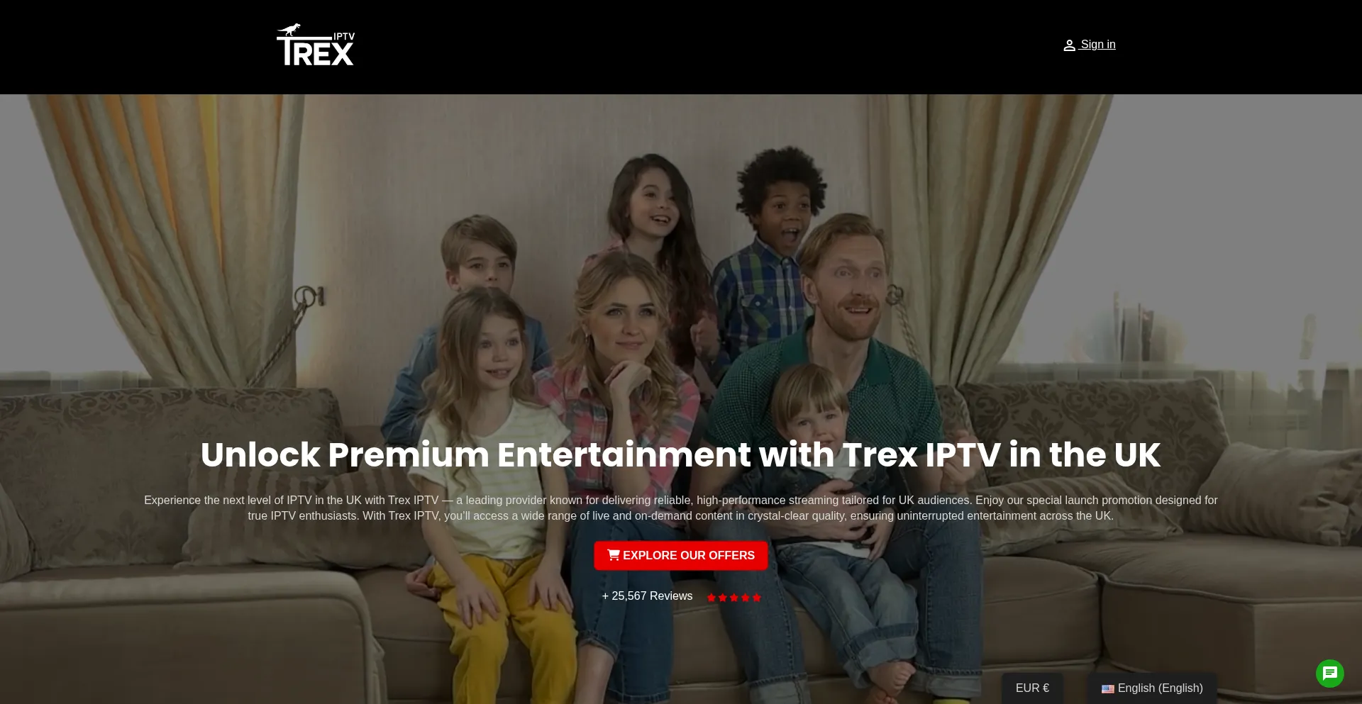 Website screenshot of Trexiptv.io
