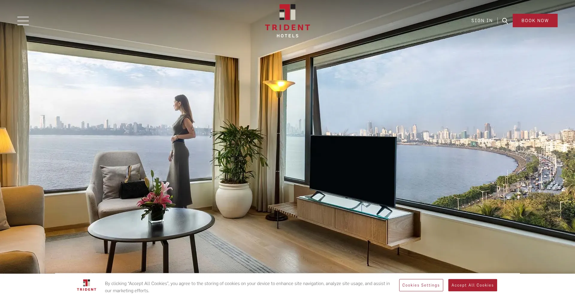Website screenshot of Tridenthotels.com