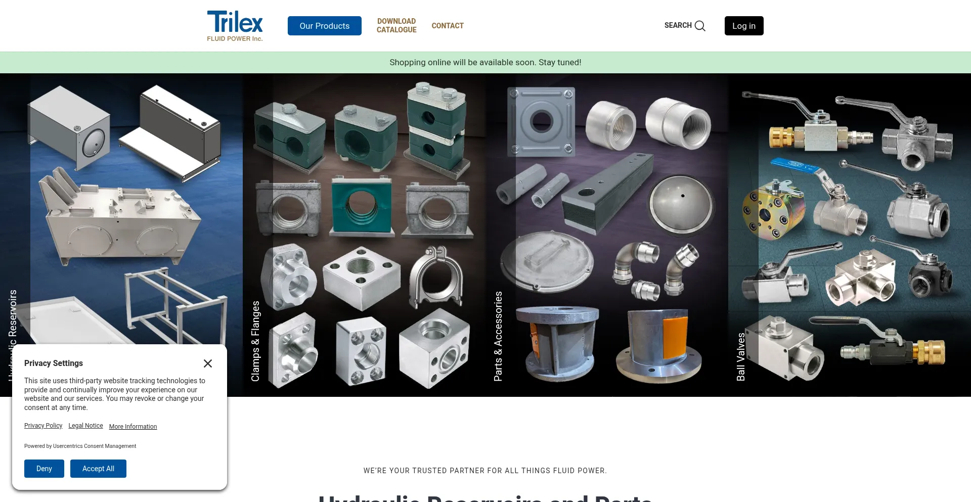 Website screenshot of Trilexfluidpower.com