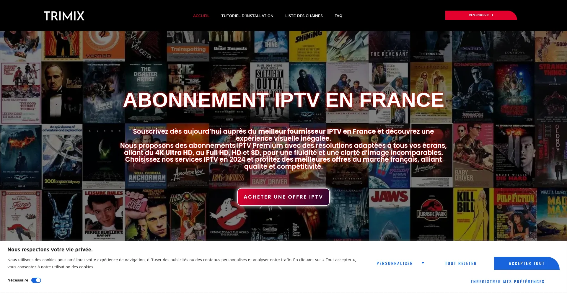 Website screenshot of Trimixtv.com