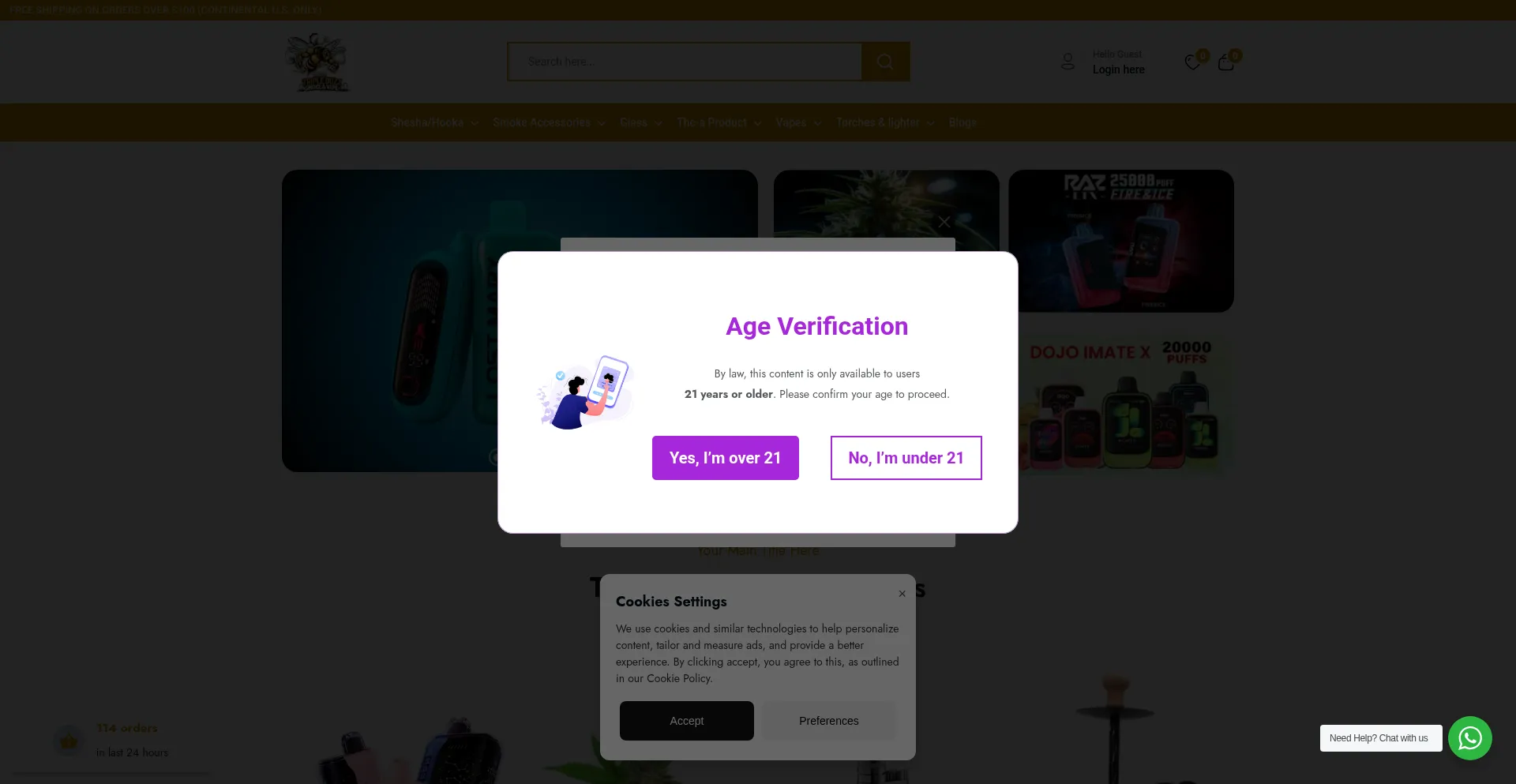 Website screenshot of Triplebuzzsmokeshop.com