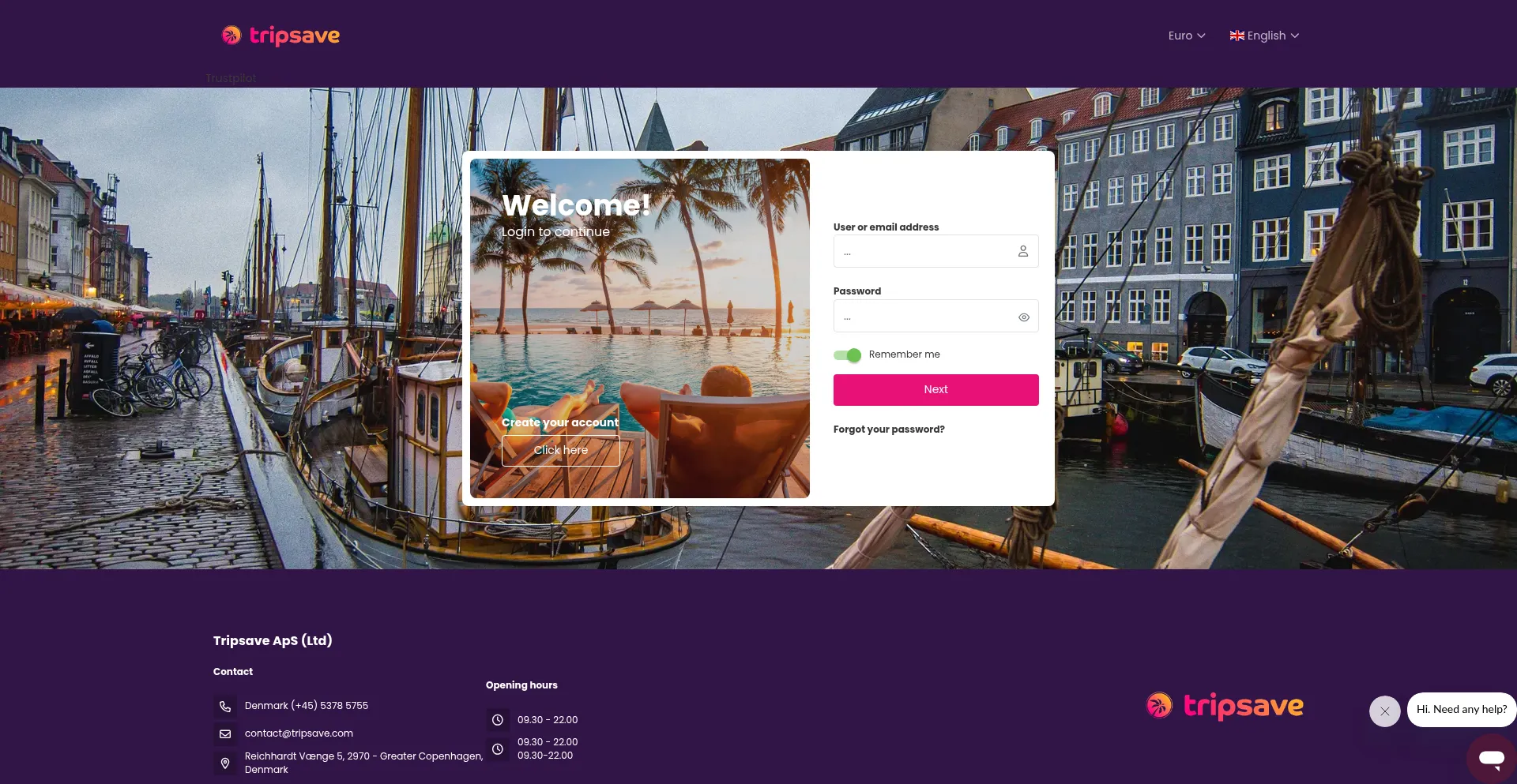 Website screenshot of Tripsave.com