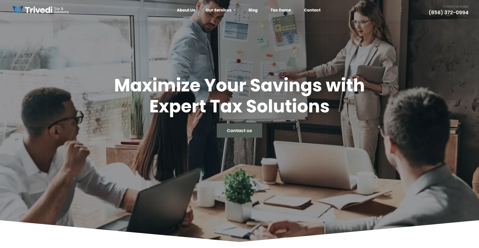 Website screenshot of Triveditaxadvisory.com