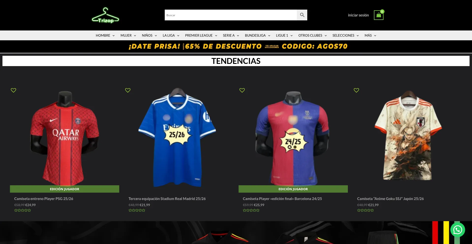 Website screenshot of Trizop.com