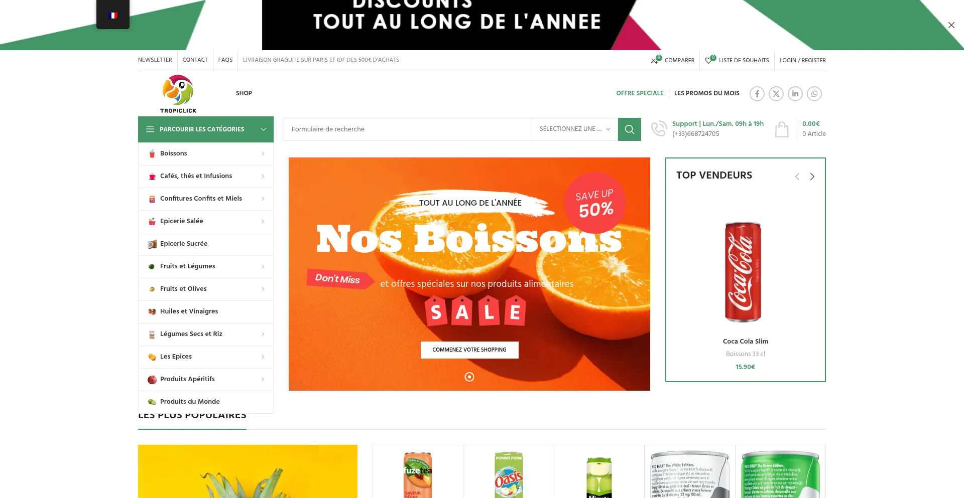 Website screenshot of Tropiclick.com