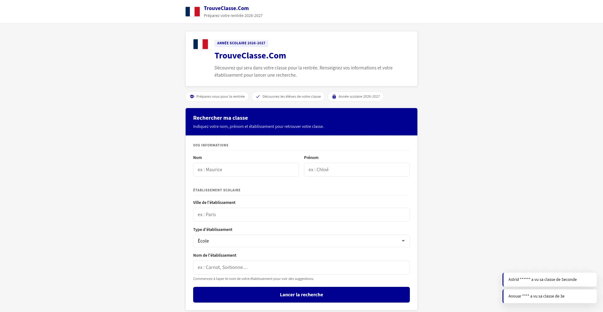 Trouveclasse.com