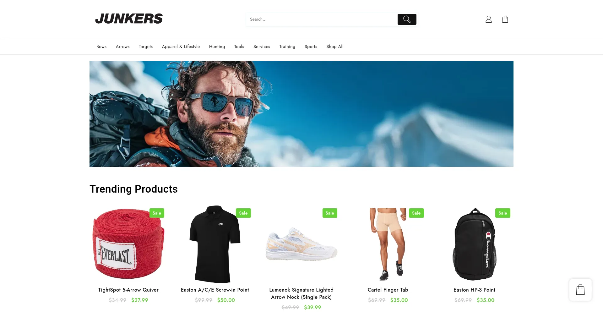 Website screenshot of Trueadventuregear.com