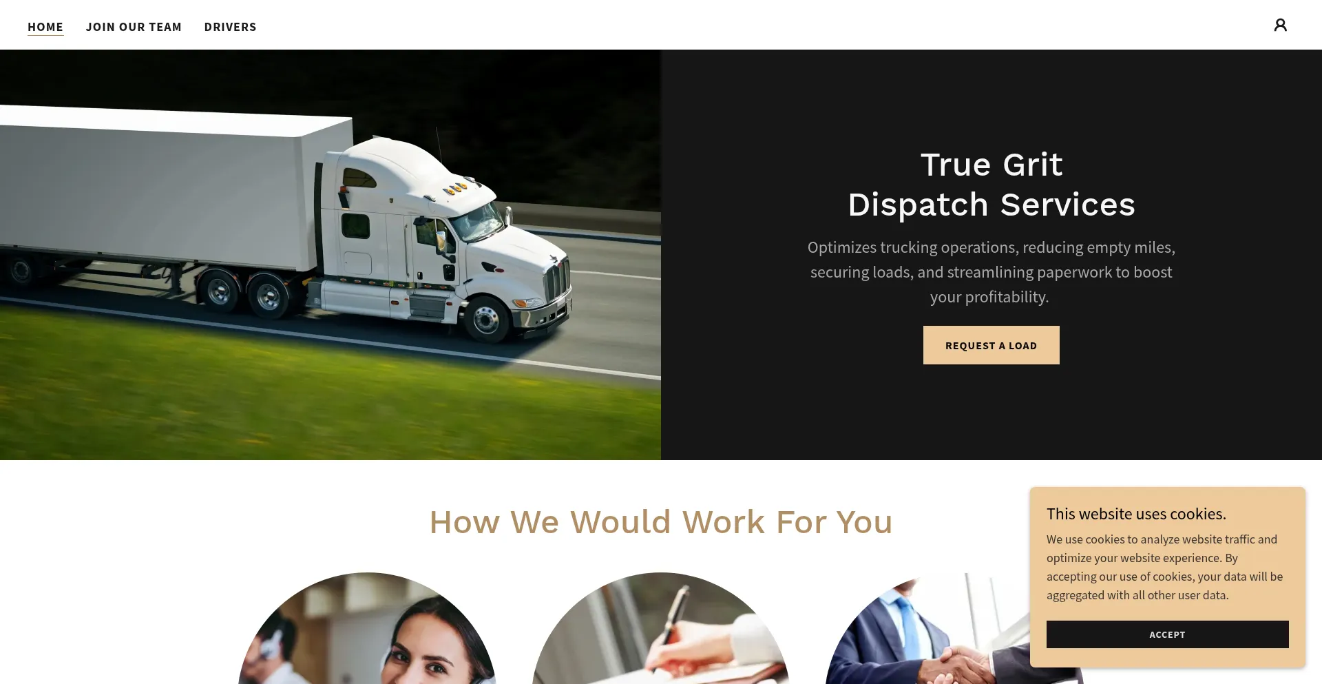 Website screenshot of Truegritdispatch.com