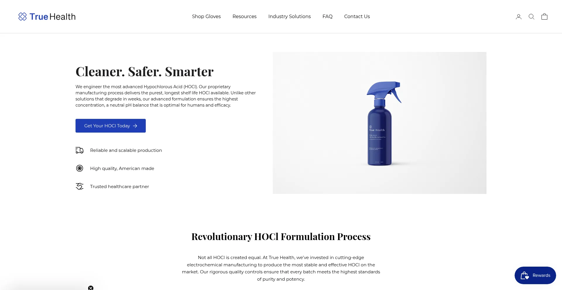 Website screenshot of Truehealthus.com