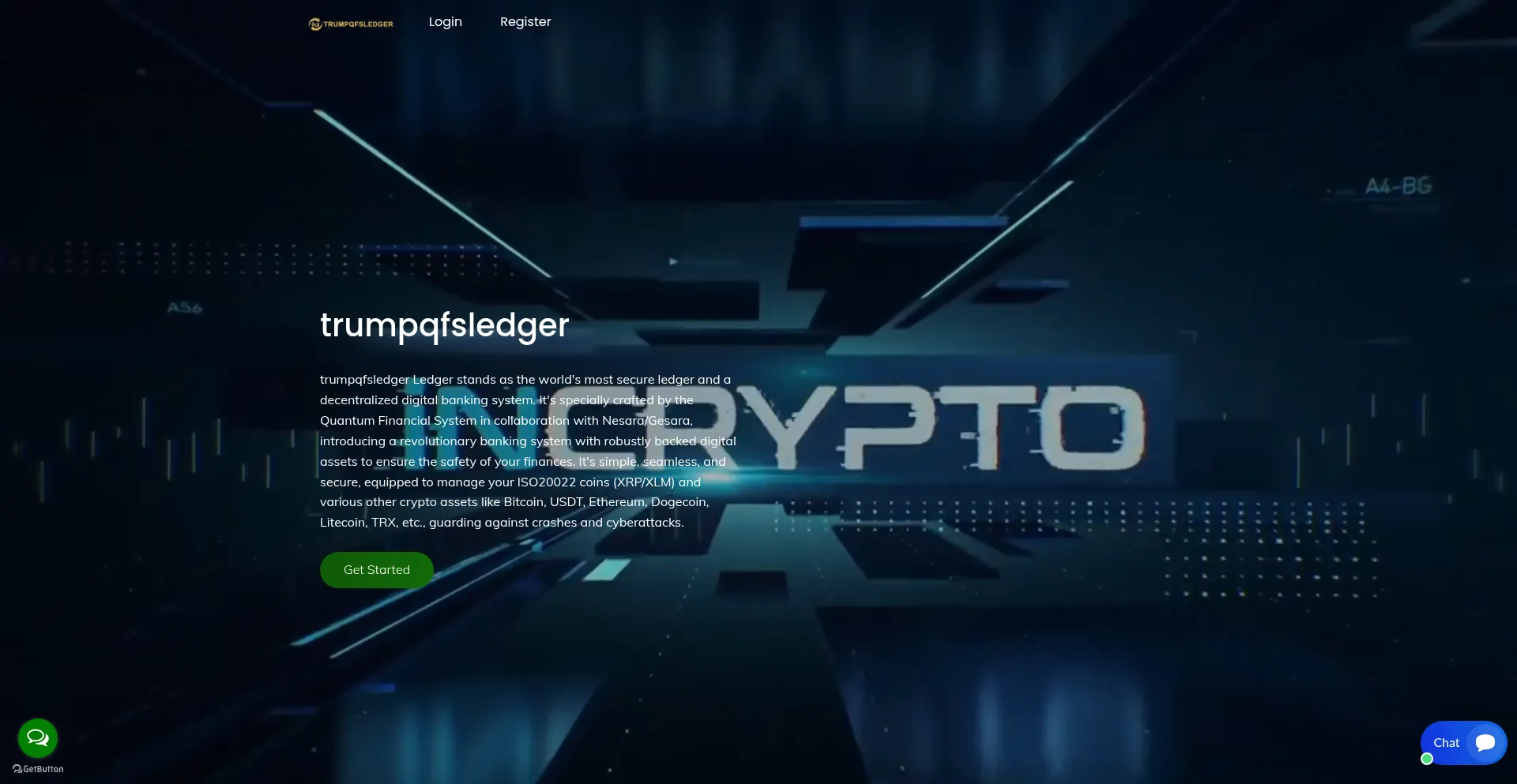 Website screenshot of Trumpqfsledger.com
