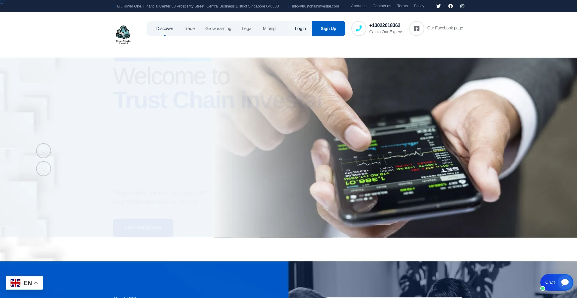 Website screenshot of Trustchaininvestai.com