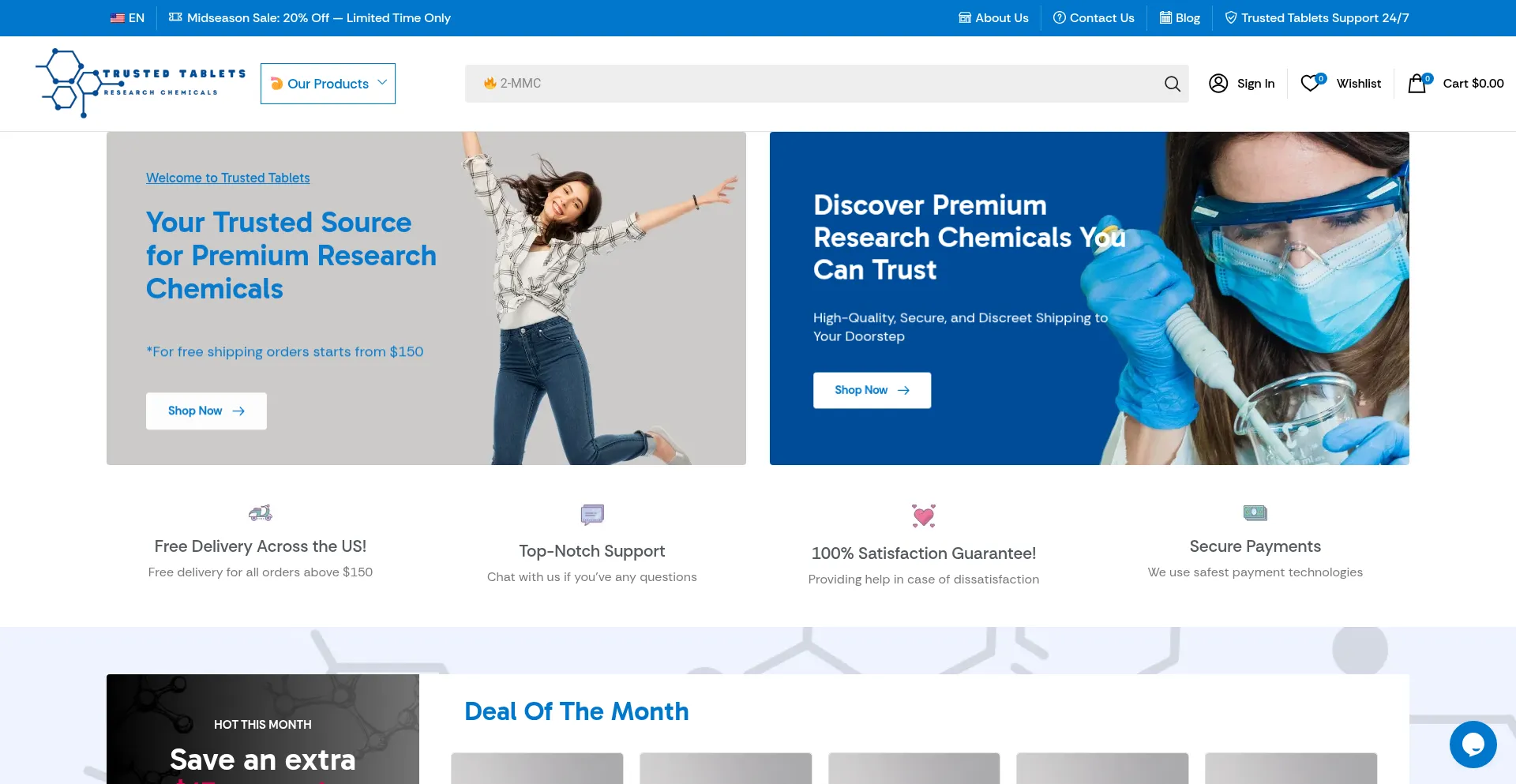 Website screenshot of Trusted-tabletss.com