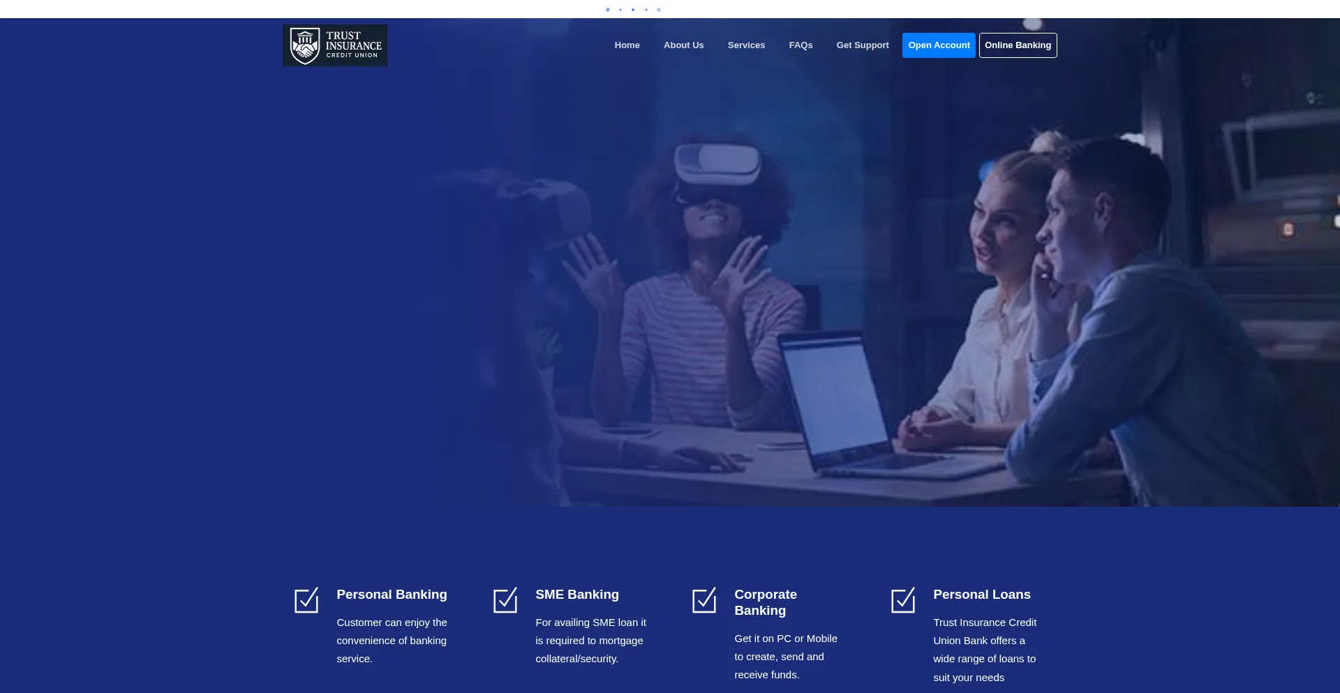 Website screenshot of Trustinsurancecreditunion.com