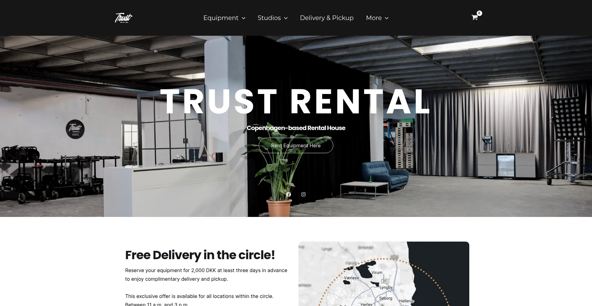 Website screenshot of Trustrental.dk