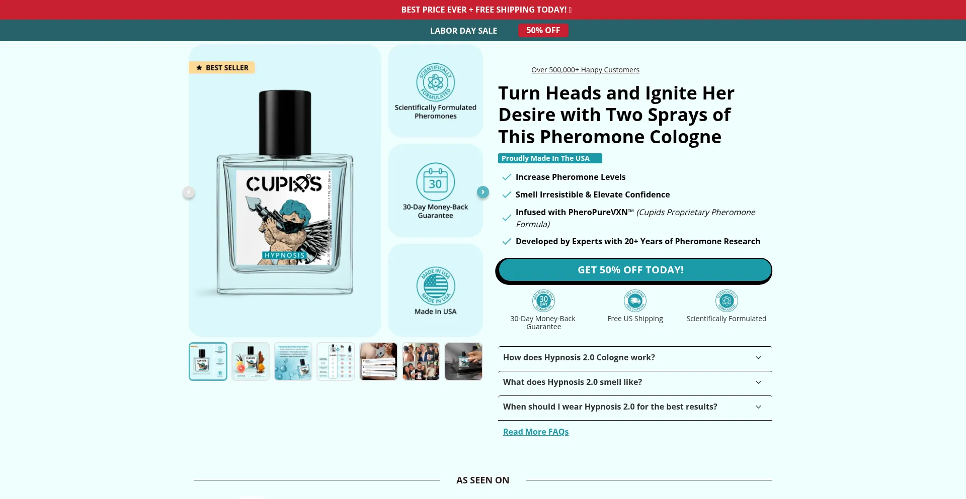Website screenshot of Try.cupids.com