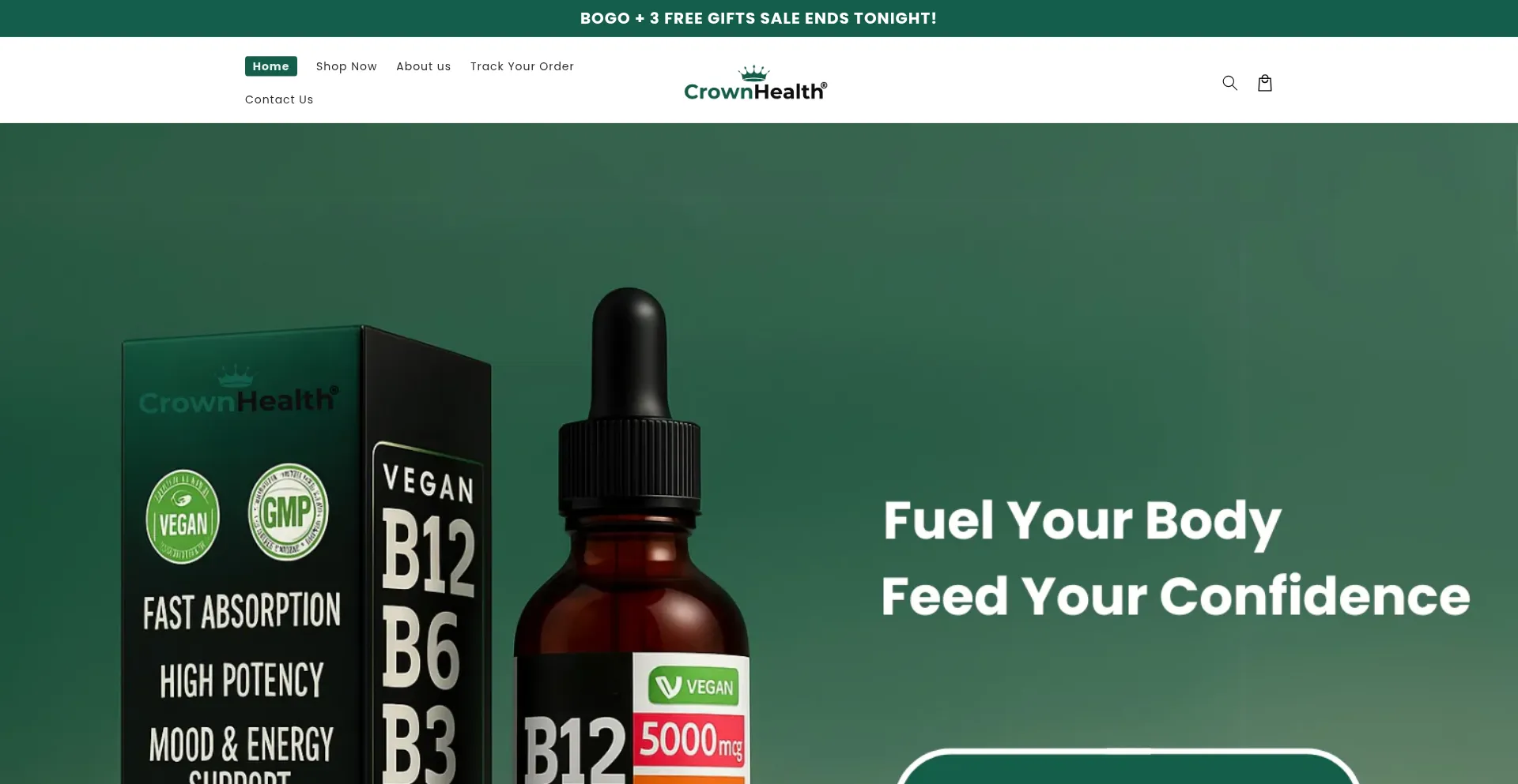 Website screenshot of Try-crownhealth.com