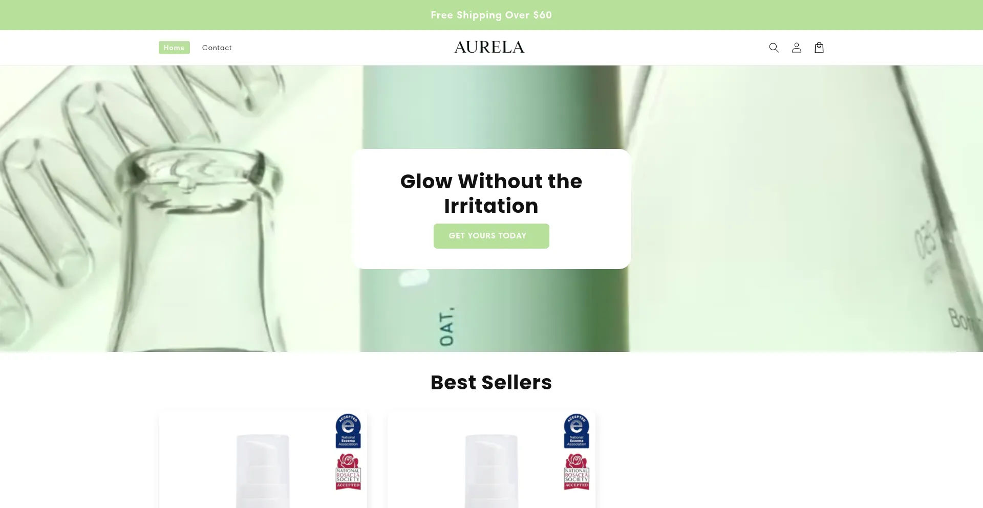 Website screenshot of Tryaurela.com