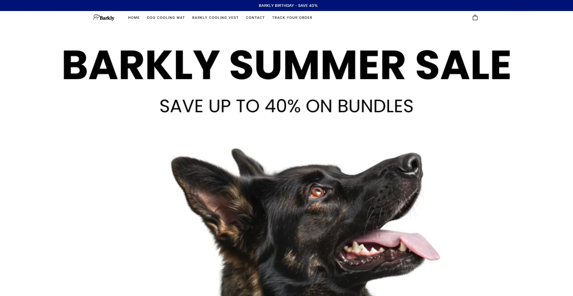 Website screenshot of Trybarkly.com