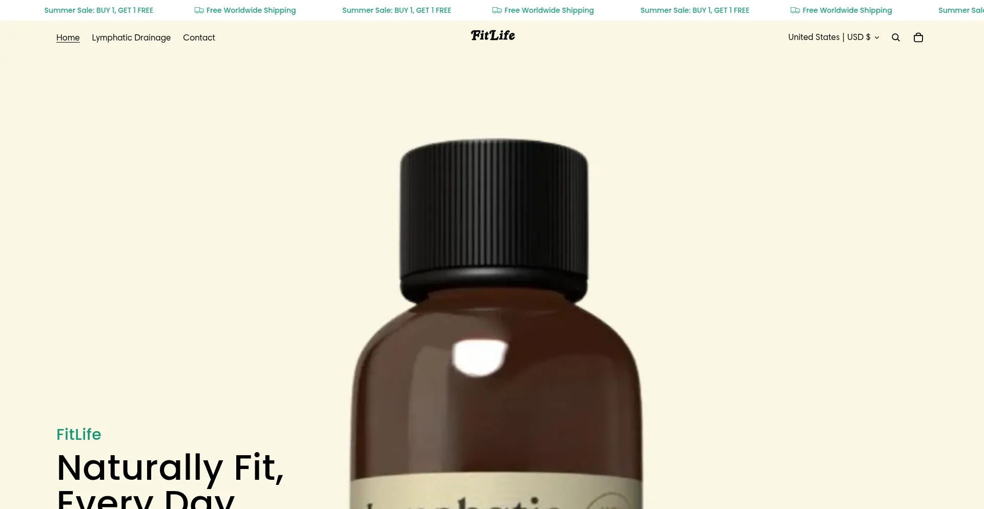Website screenshot of Tryfitlife.store
