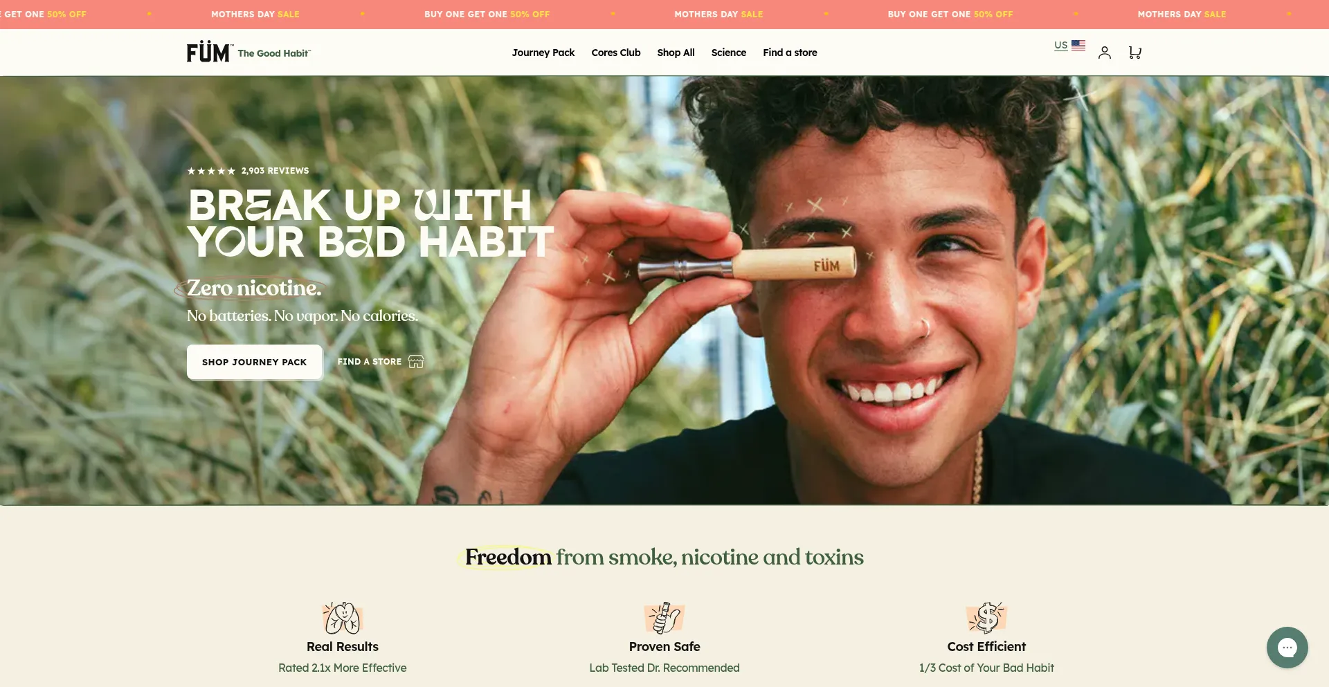 Website screenshot of Tryfum.com