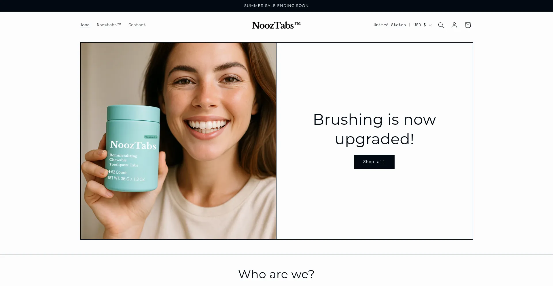 Website screenshot of Trynooz.com
