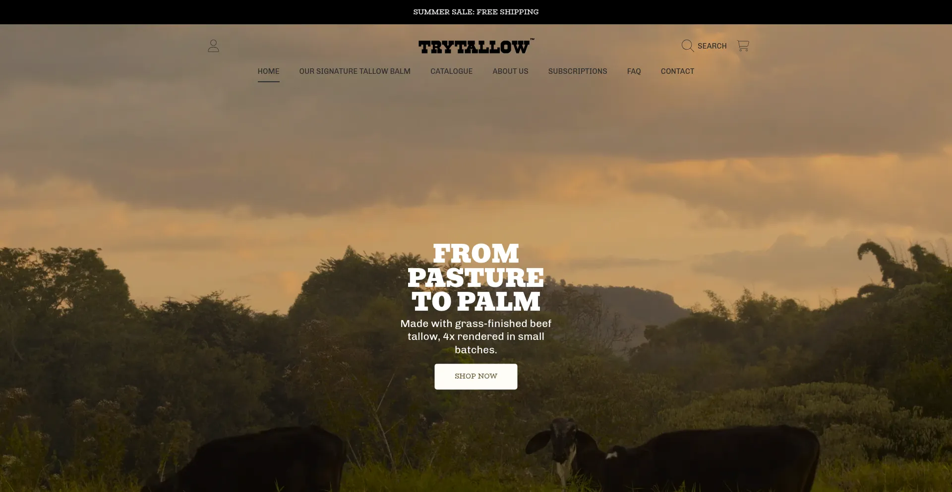 Website screenshot of Trytallow.com