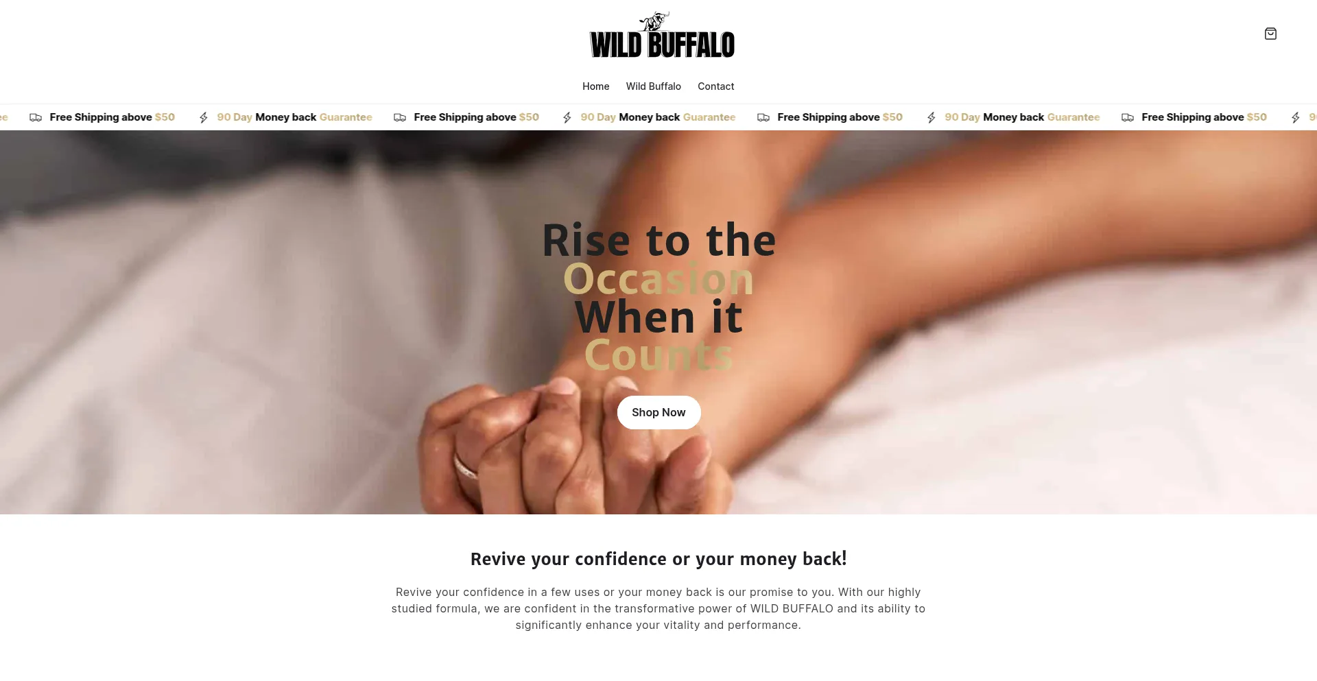Website screenshot of Trywildbuffalo.com