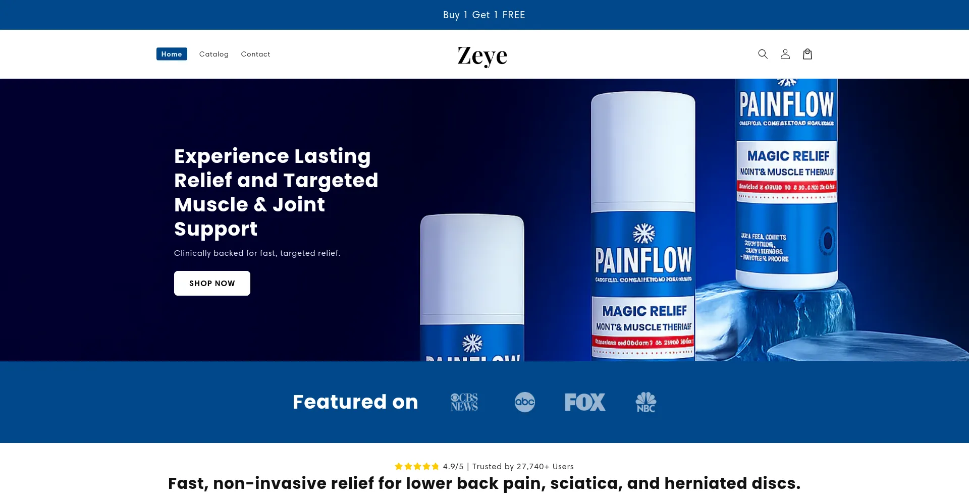Website screenshot of Tryzeye.com