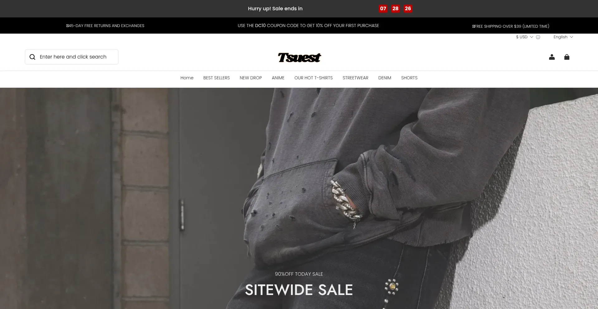 Website screenshot of Tsuest.com