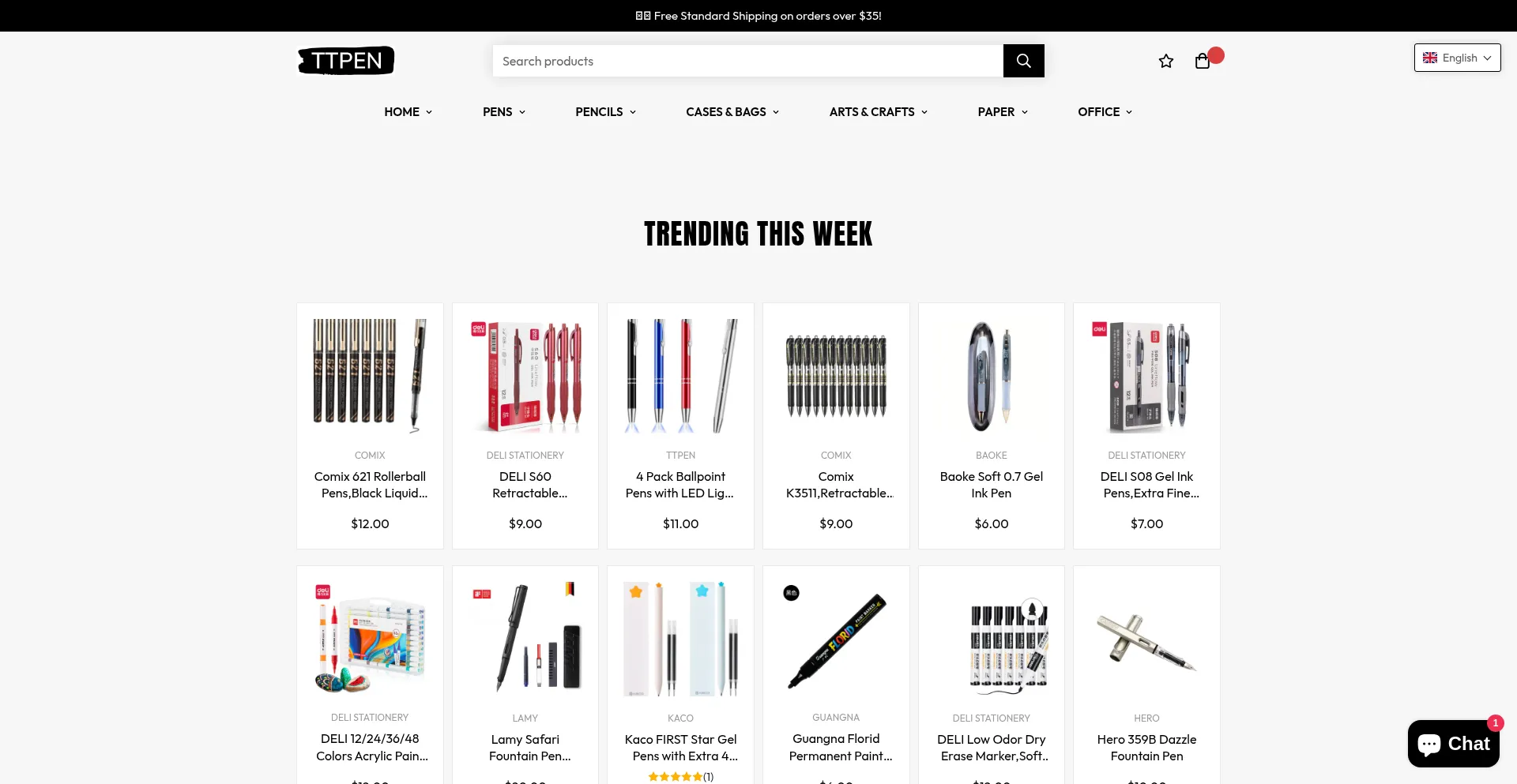 Website screenshot of Ttpen.com