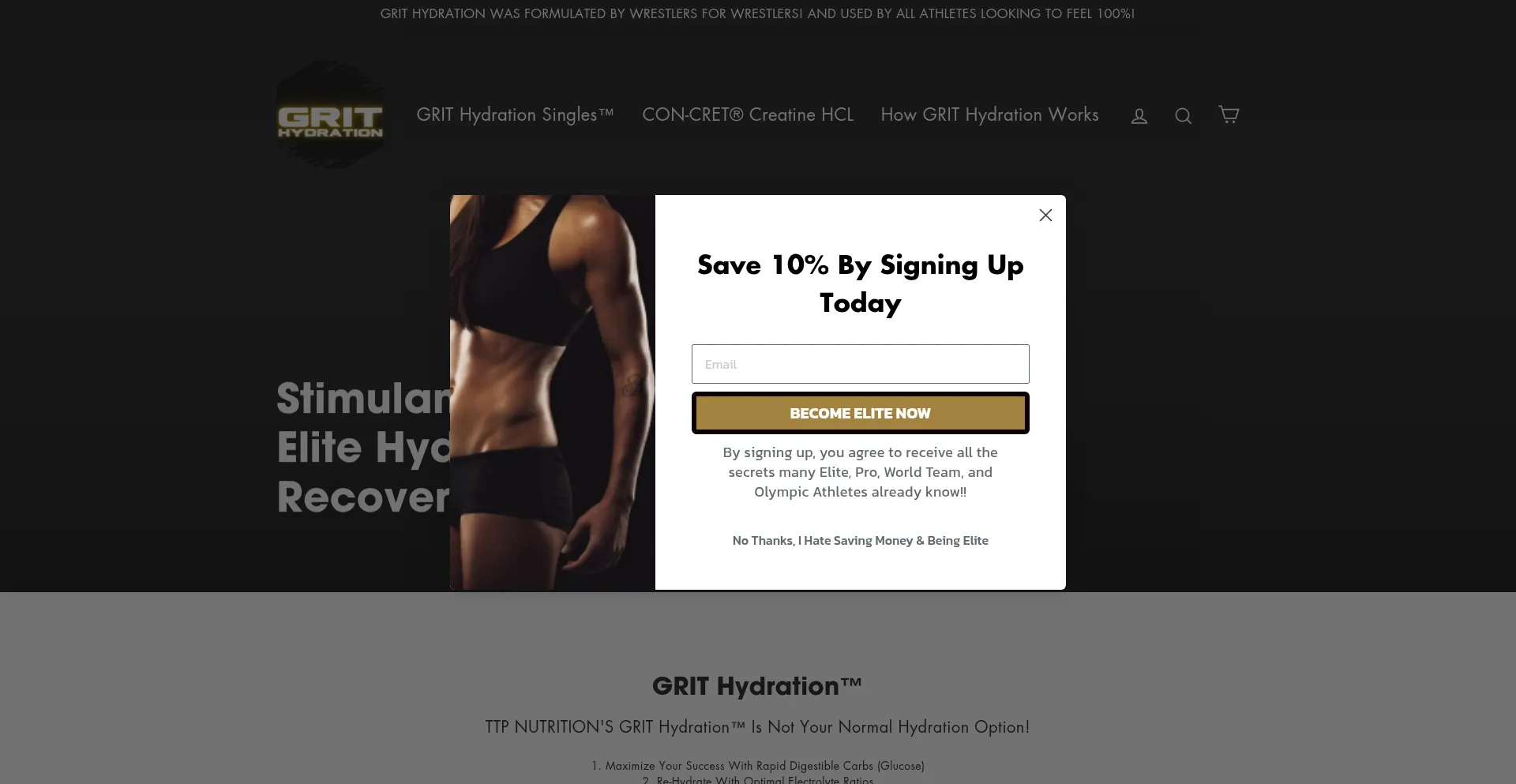 Website screenshot of Ttpnutrition.com