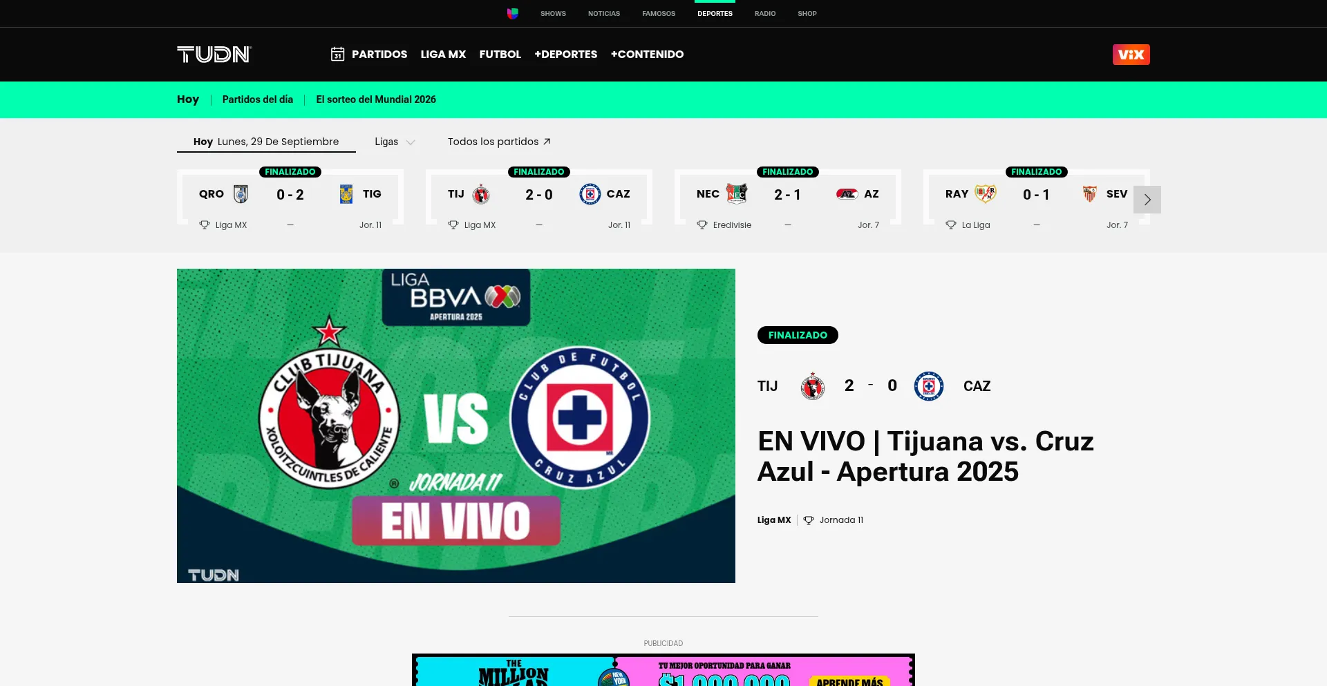 Tudn.com Screenshot