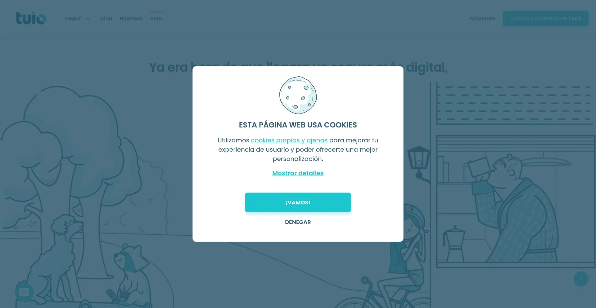 Website screenshot of Tuio.com
