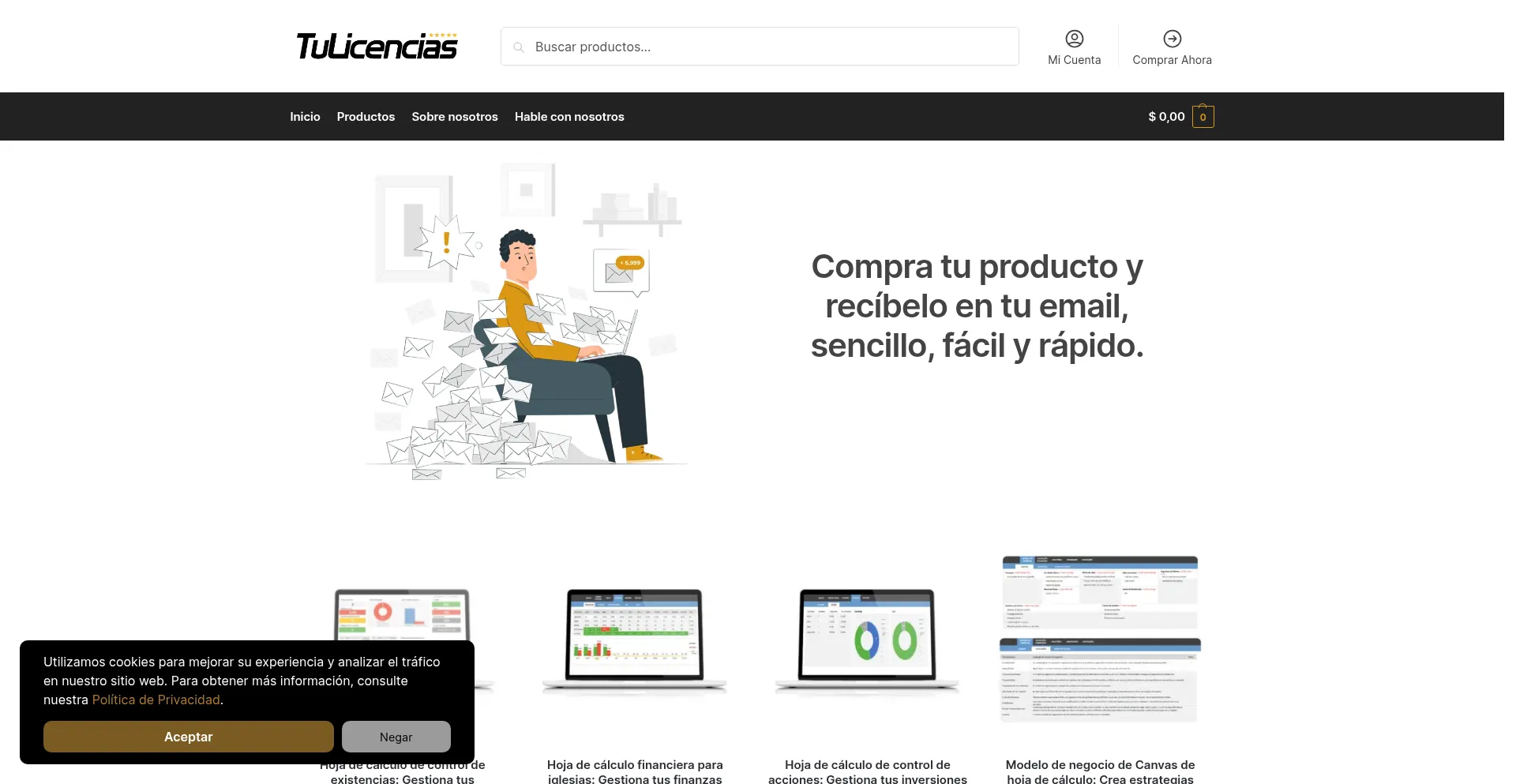Website screenshot of Tulicencias.com