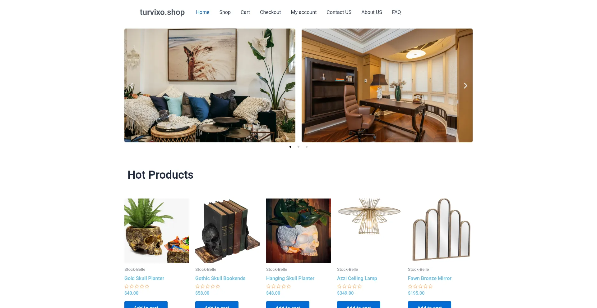 Website screenshot of Turvixo.shop