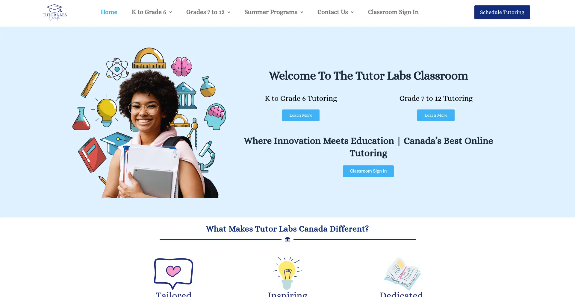 Website screenshot of Tutorlabscanada.com