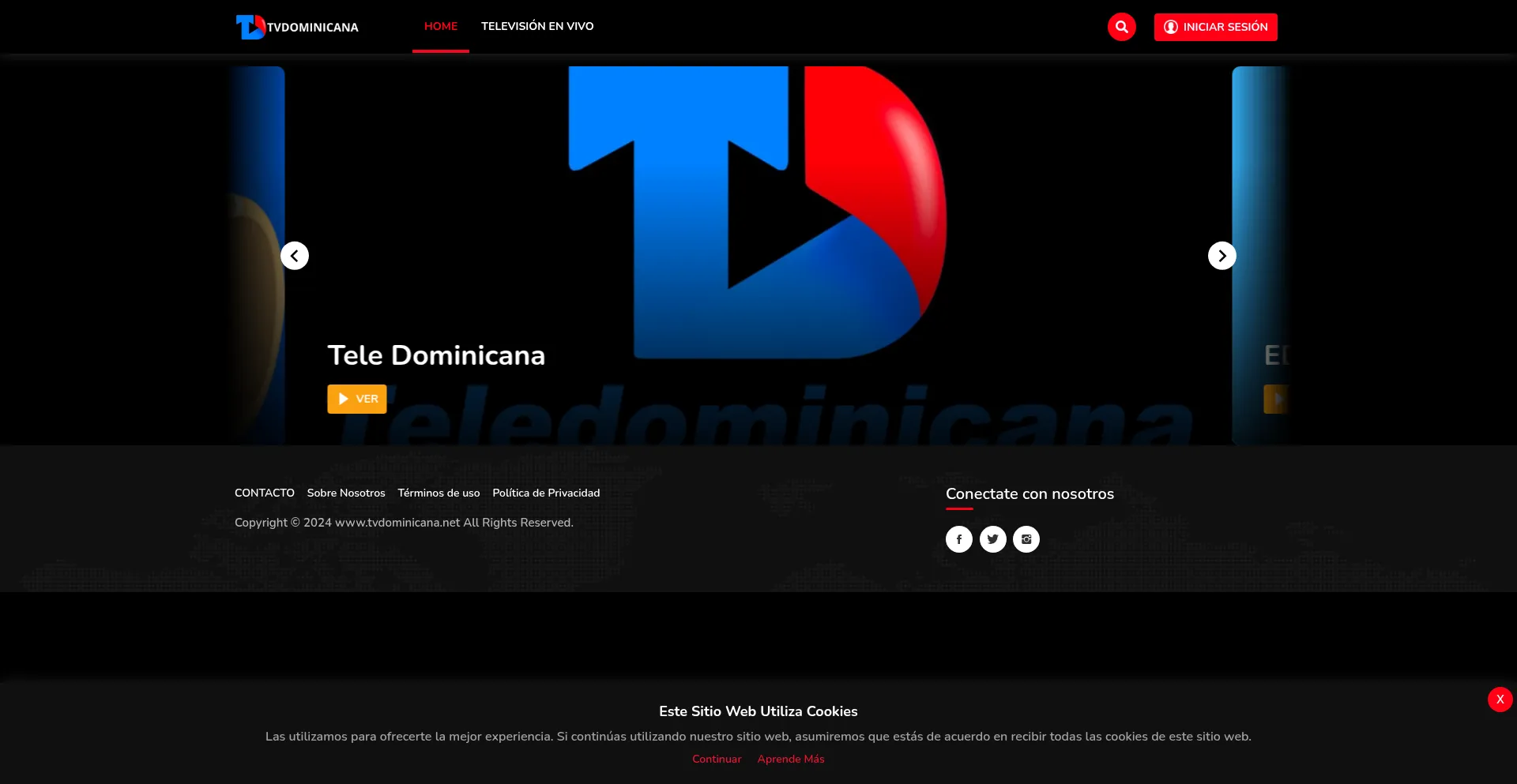 Website screenshot of Tvdominicana.net