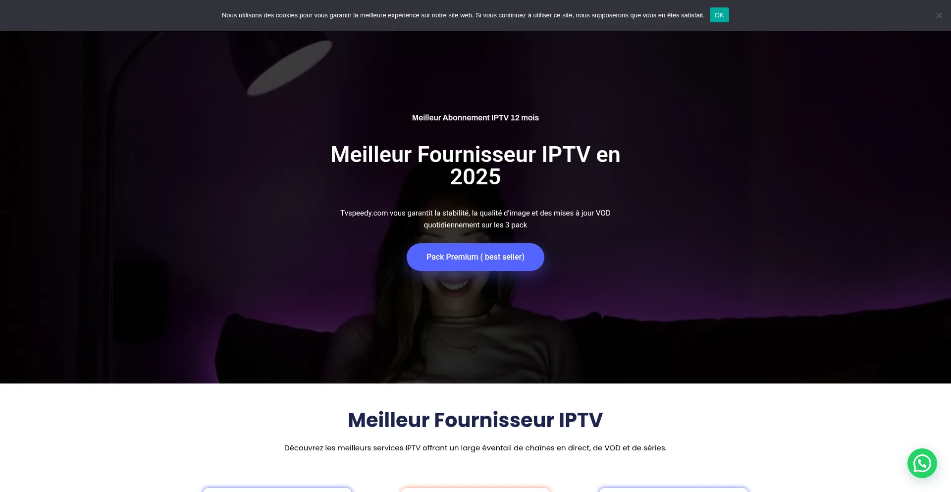 Website screenshot of Tvspeedy.com