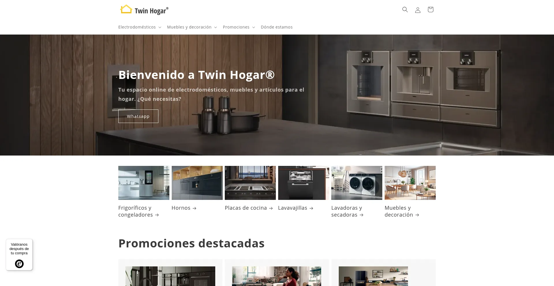Website screenshot of Twinhogar.com