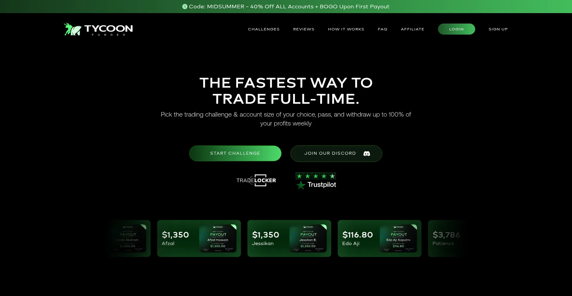 Tycoonfunded.com Screenshot