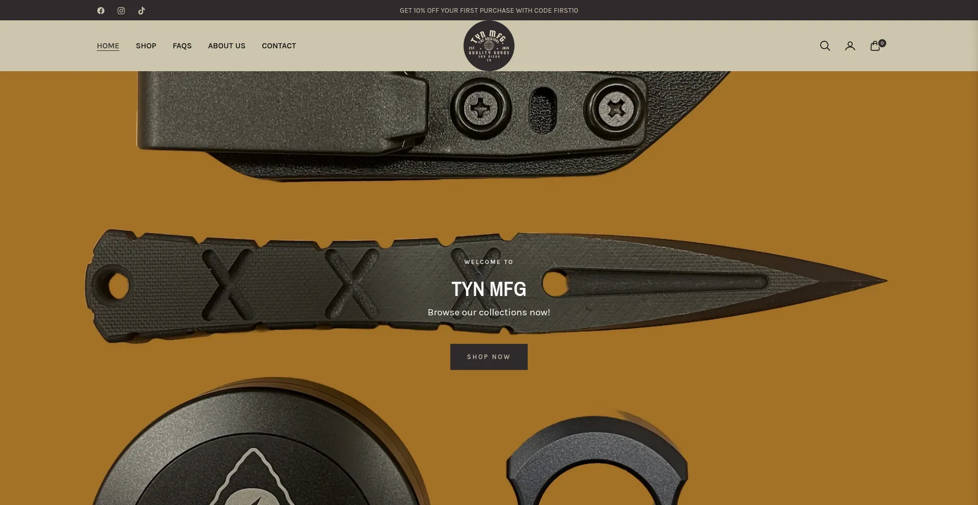 Website screenshot of Tynmfg.com