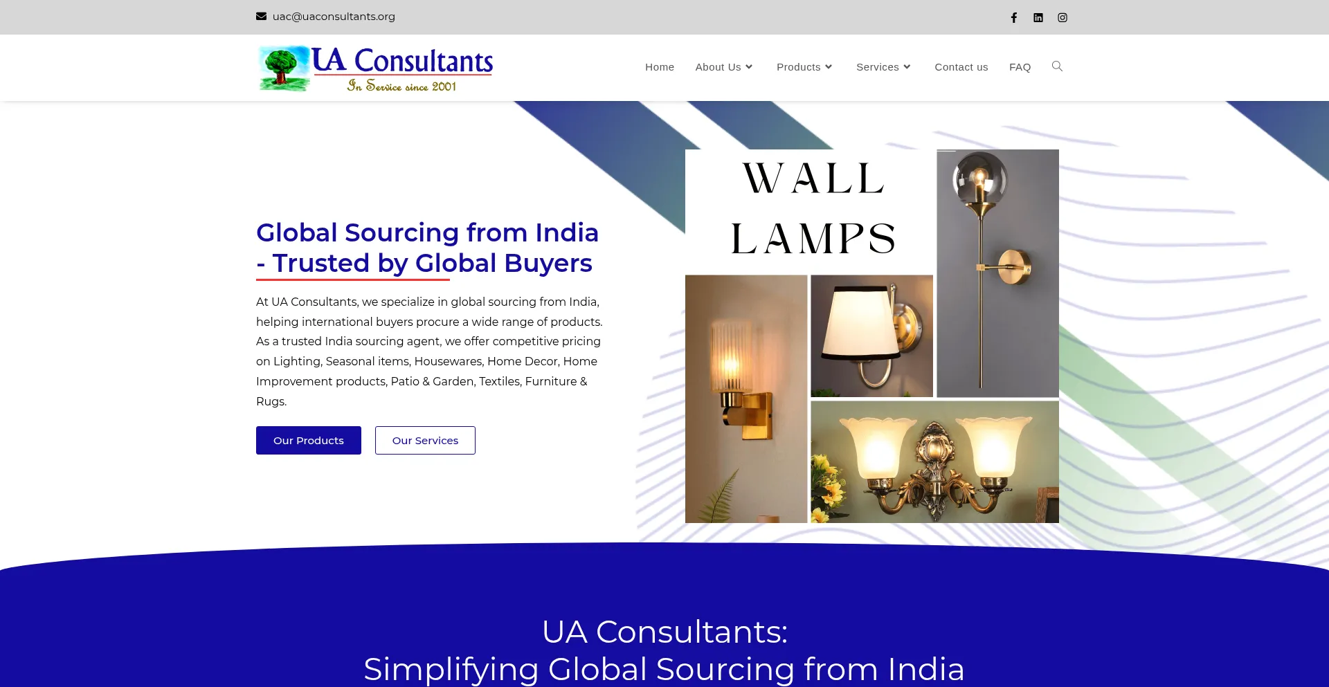 Website screenshot of Uaconsultant.com